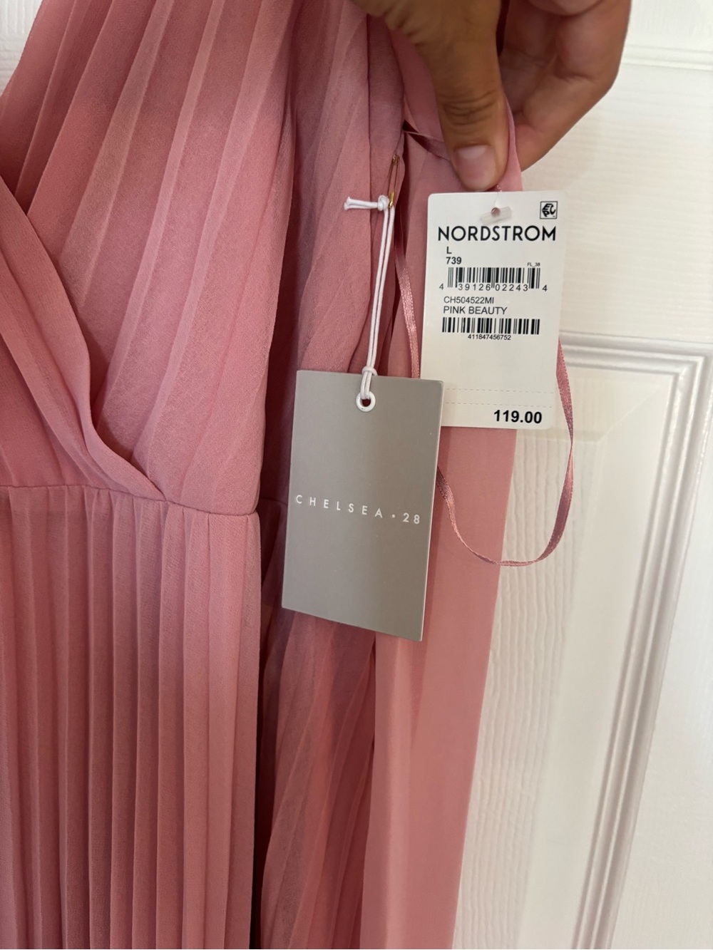 Chelsea28 Blush Pleated Tie-Back Maxi Dress - Picture 5 of 6